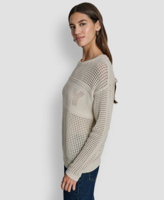 Petite Long-Sleeve Crew Neck Sweater