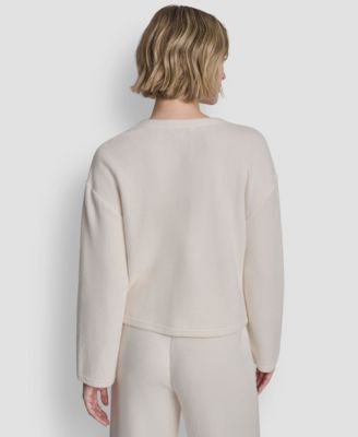 Petite Long-Sleeve Button Front Cardigan