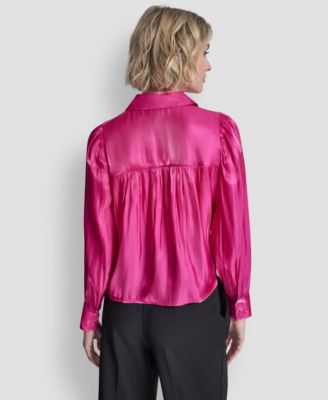 Petite Balloon-Sleeve Blouse