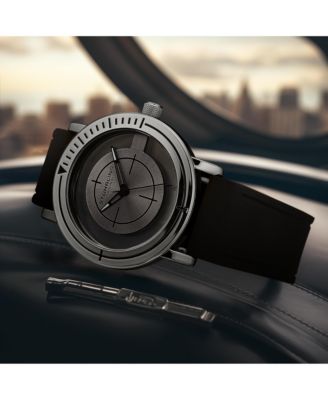 Men s Sniper 3915 Quartz Aviator Watch 42mm, Crosshair Target Dial, Rubber Strap, 5 ATM