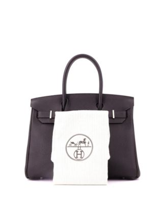 Birkin 30 Handbag Brown Togo with Palladium Hardware