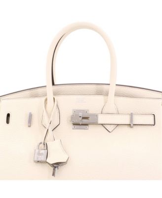 Birkin 30 Handbag Light Clemence with Palladium Hardware