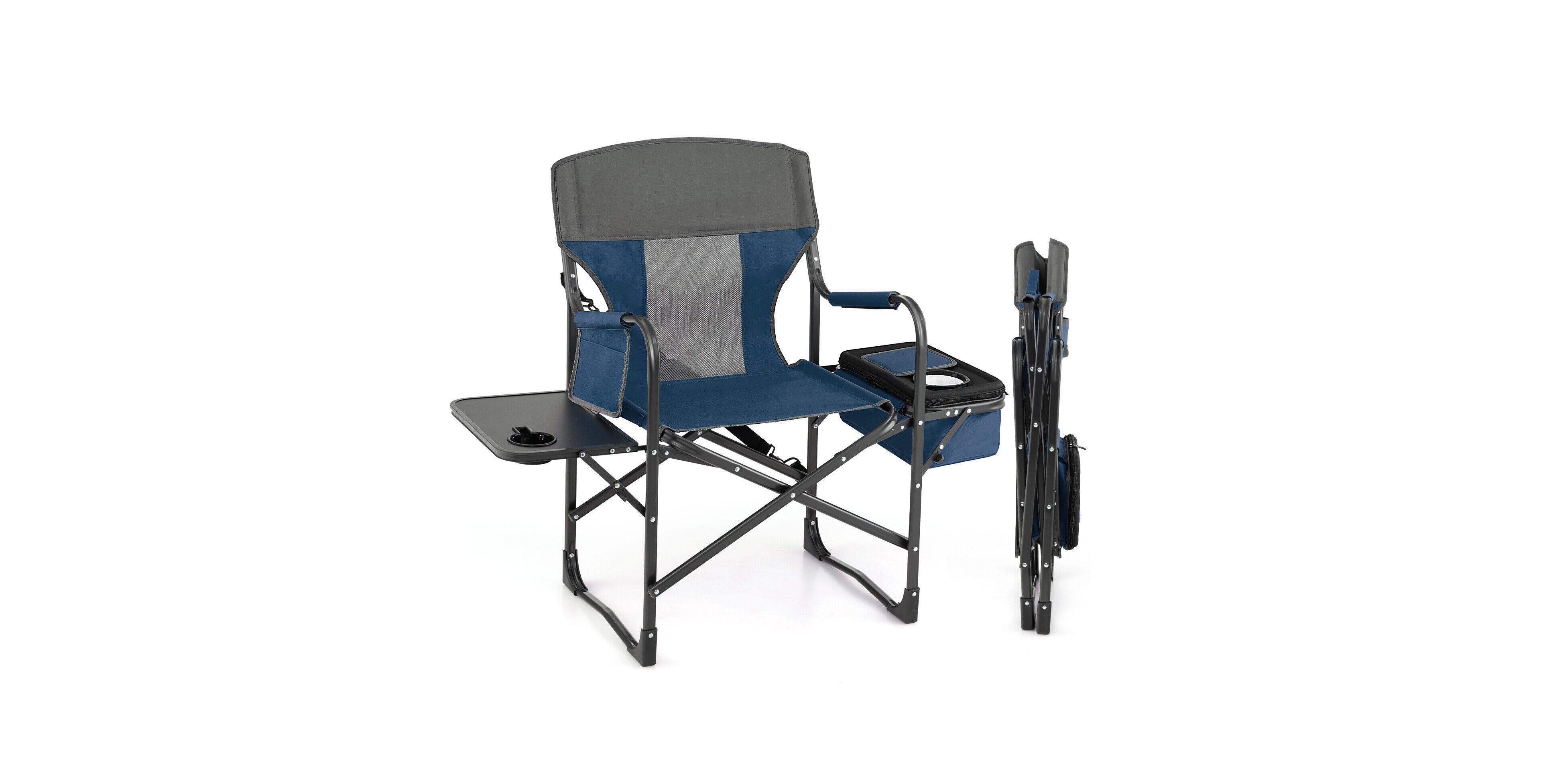 Skonyon Folding Camping Directors Chair with Cooler Bag and Side Table