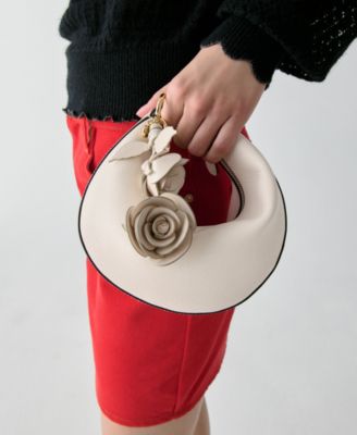 Crinkle Patent Leather Stacked Rose Bag Charms