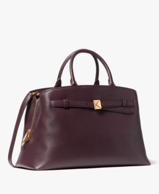 Deco Large Pebbled Leather Satchel Bag