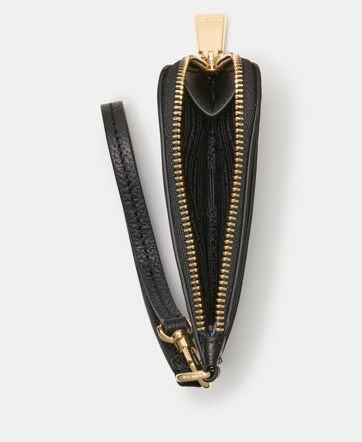 Kate Spade Devin Pebbled Leather Coin Card Case Wristlet In Black