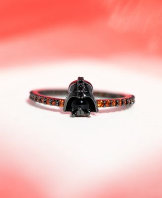 Star Wars Lord Vader Gunmetal Crystal Rings