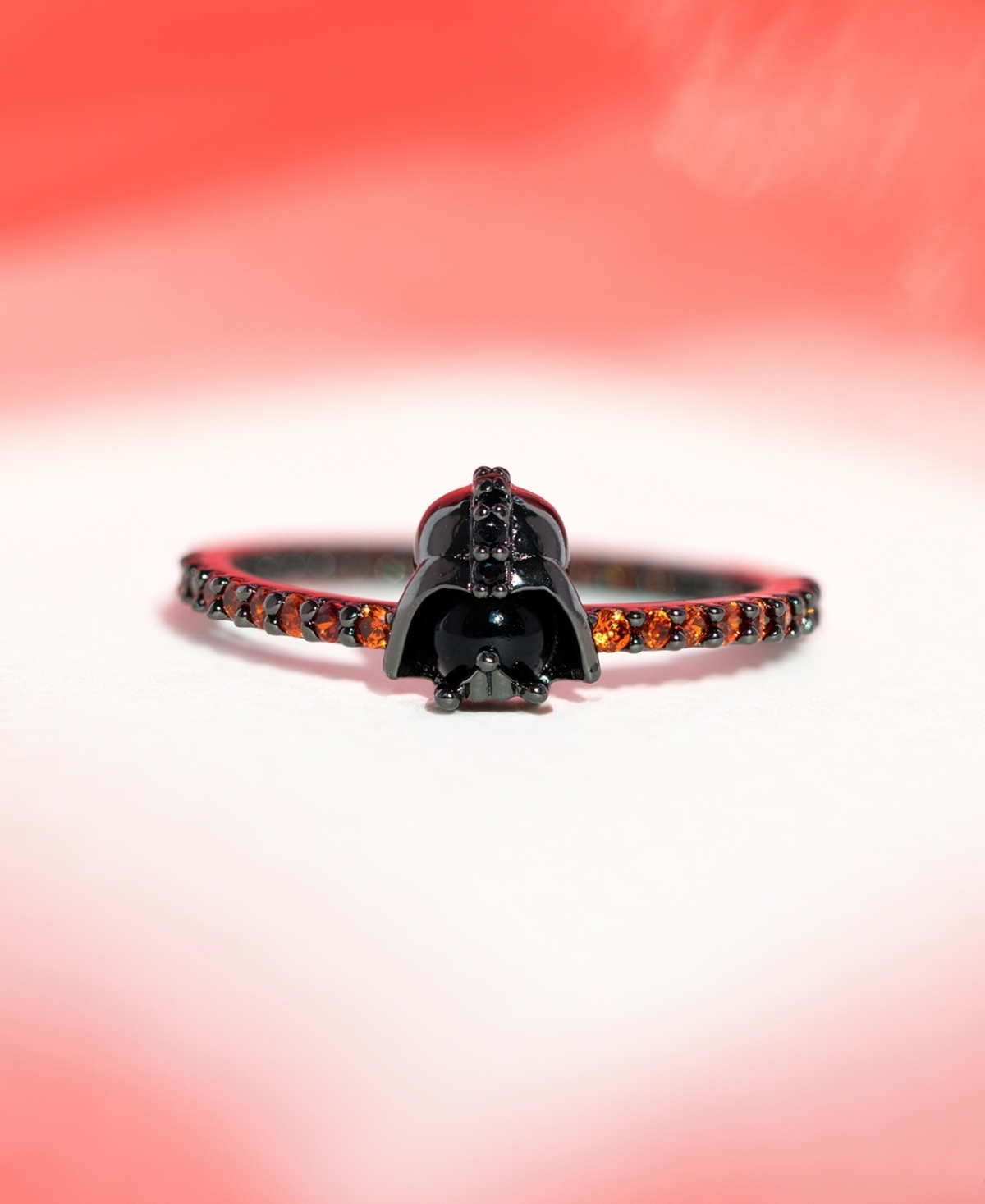Girls Crew Star Wars Lord Vader Gunmetal Crystal Rings