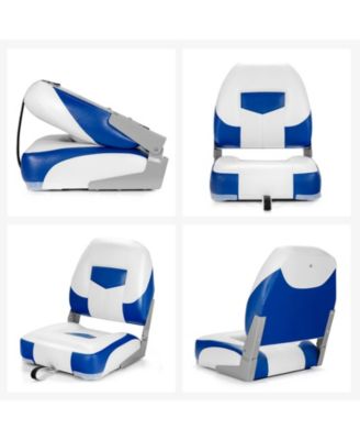 Set of 2 Folding Low Back Fishing Boat Seat with Stainless Steel Screws