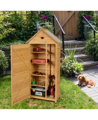 Wooden Outdoor Lockable Garden Tool Storage