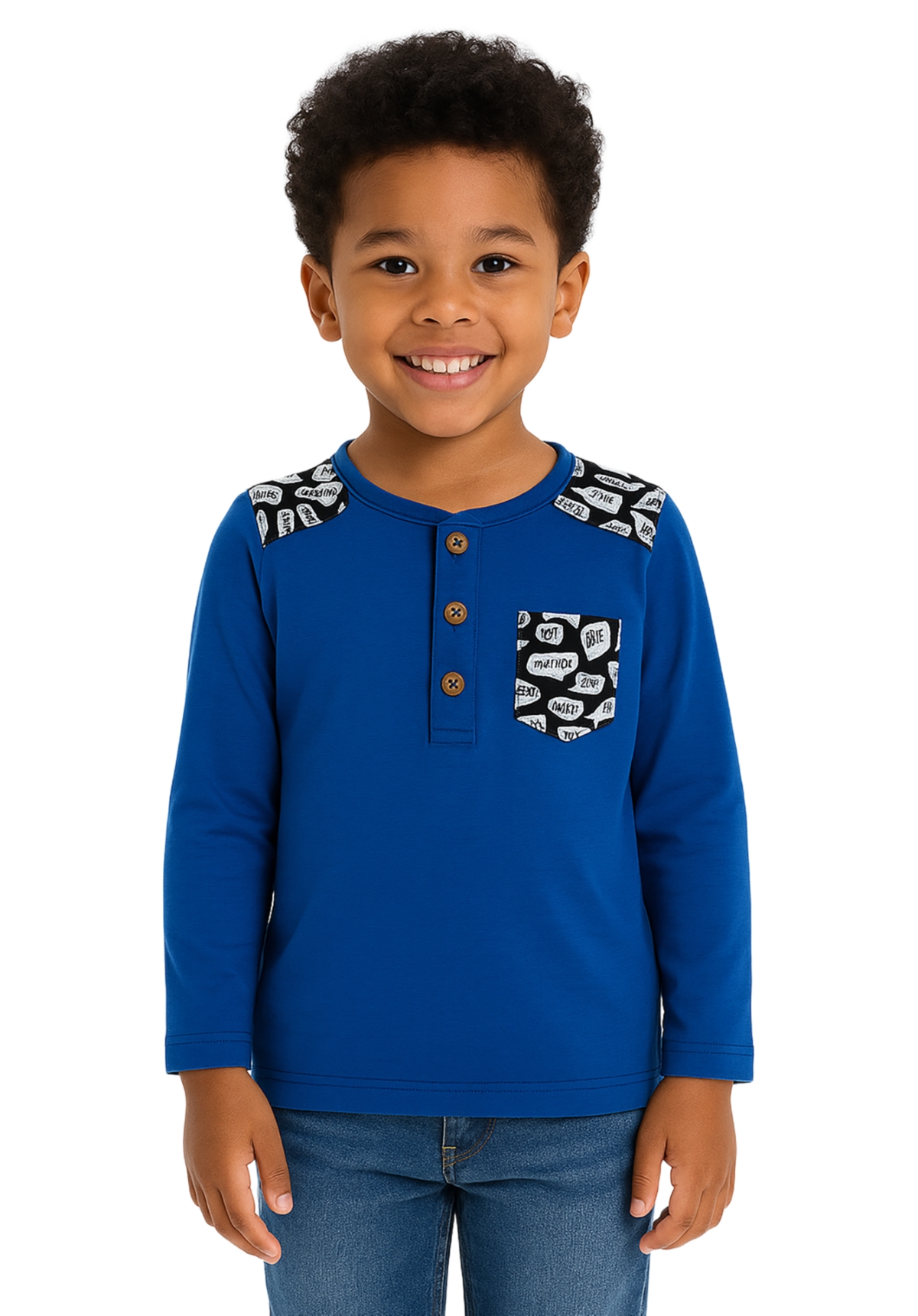Mixed Up Clothing Toddler Boys Pocket Long-Sleeve Henley Shirt
