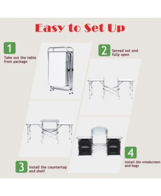 Folding Camping Table with Storage Organizer