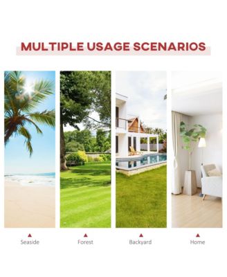 Wooden Curved Arc Hammock Stand with Cotton Hammock Outdoor Patio Swing Multicolor