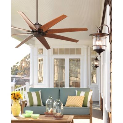 72" Predator Rustic Farmhouse Indoor Outdoor Ceiling Fan with Remote Control English Bronze Cherry Damp Rated for Patio Exterior Home