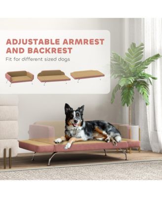 Dog Sofa w/ Adjustable Armrest & Backrest for Small to Large Dogs
