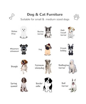 Dog Bed w/ Sloped Roof and Padded Mat, 33.5" L x 27.25" W x 33.5" H