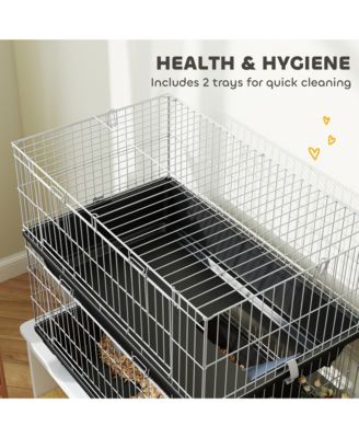 2-Tier Mouse Cage, Ferret Cage W/ Dish and Bottle, Ramp, 2 Doors