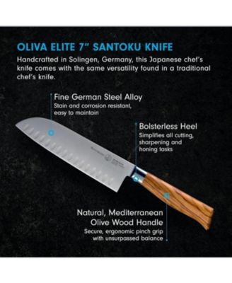 Oliva Elite Kullenschliff Santoku Knife / 7"