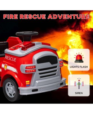 12V Ride on Fire Truck w/ Siren, Flashing Lights