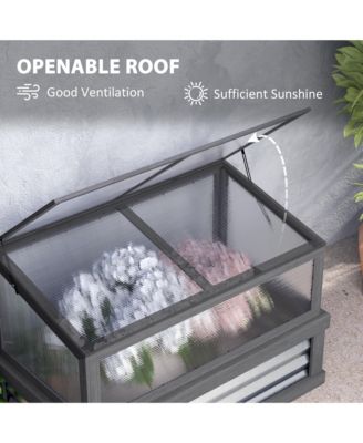 Raised Garden Bed with Wooden Cold Frame, 41" x 22.5" x 28.25"