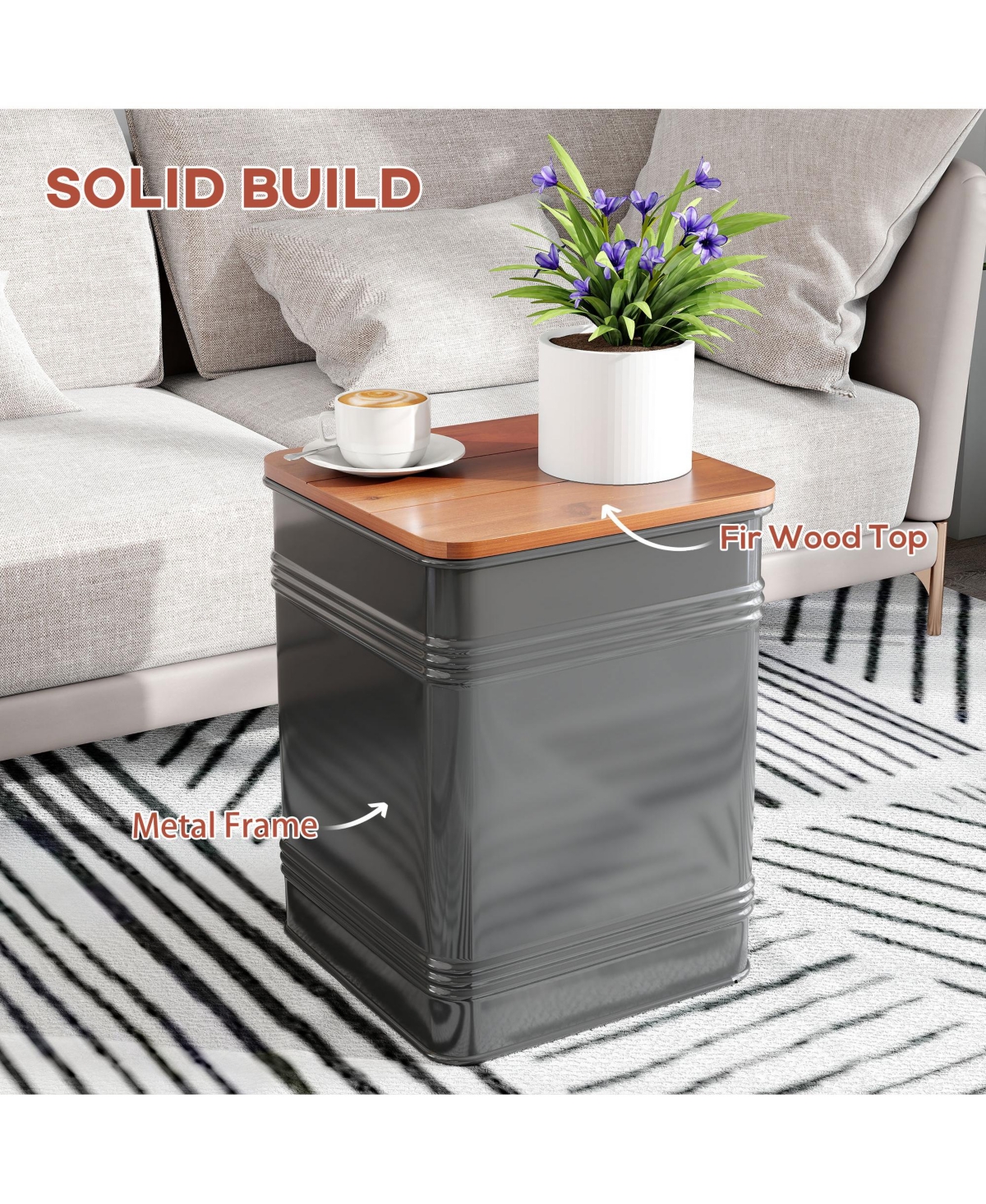 Homcom Ottoman with Storage Set of 2, Ottoman Stool with Metal Frame,