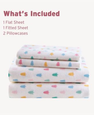 Novelty Printed Flannel 3-Pc. Sheet Set, Twin