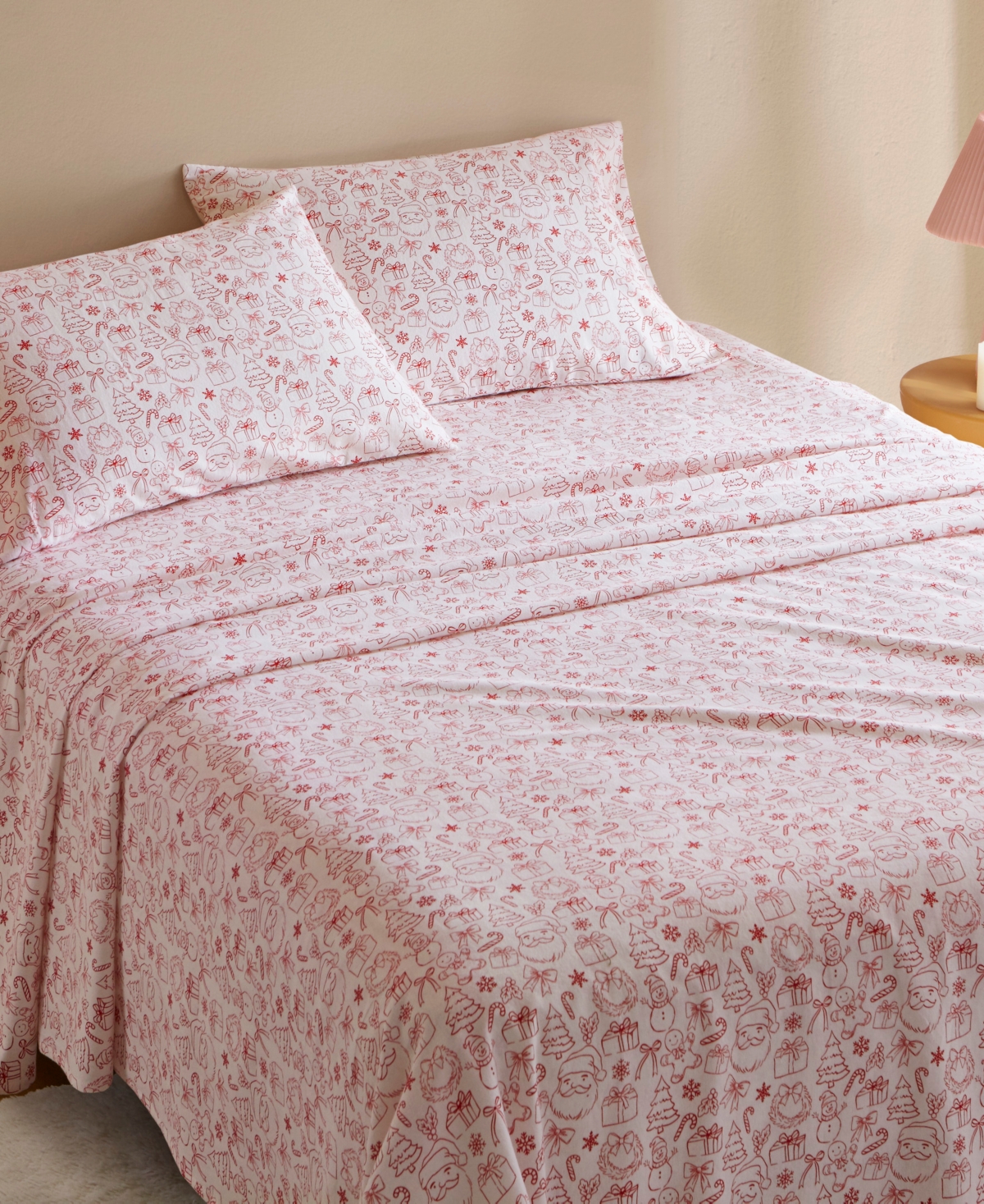 Intelligent Design Novelty Printed Flannel 3-pc. Sheet Set, Twin In Red