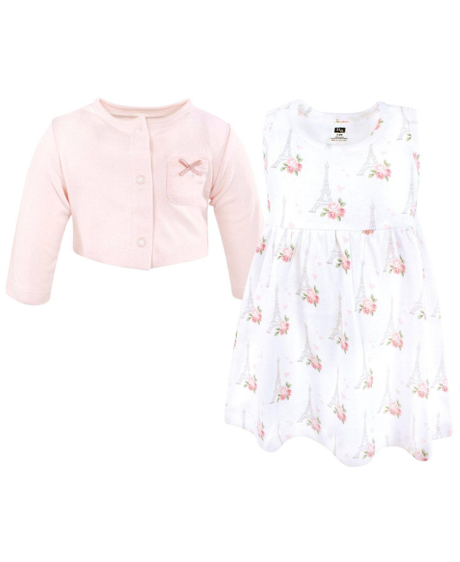 Cotton Dress and Cardigan Set, Bonjour Paris