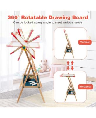 3-in-1 Wooden Art Easel for Kids with Drawing Paper Roll