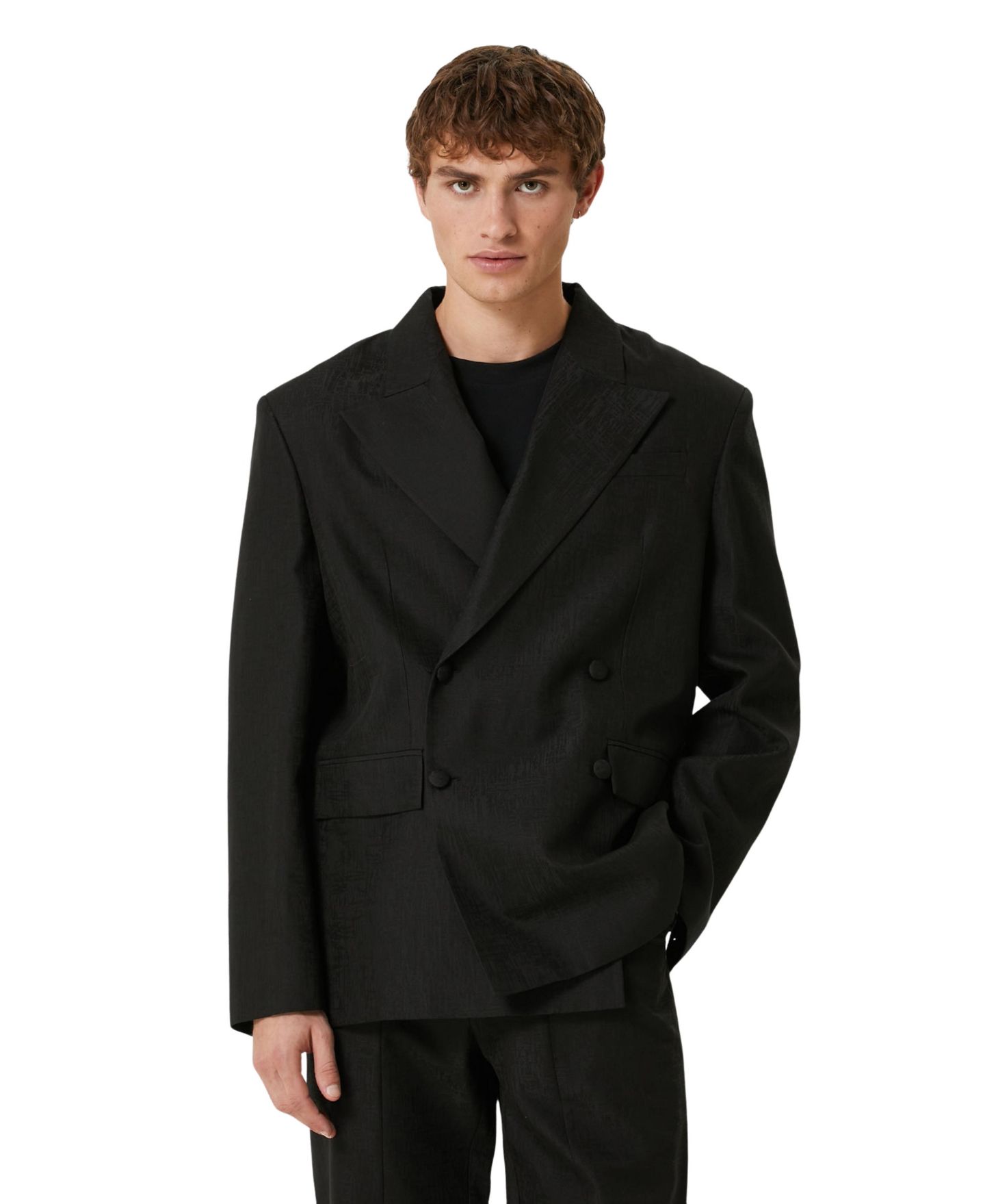Женский пиджак PCFG Cotton-Rayon Blend Blazer, цвет: Угольно-чёрный — фото 1