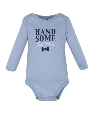 Cotton Long-Sleeve Bodysuits 5-Pack, Handsome Like Daddy