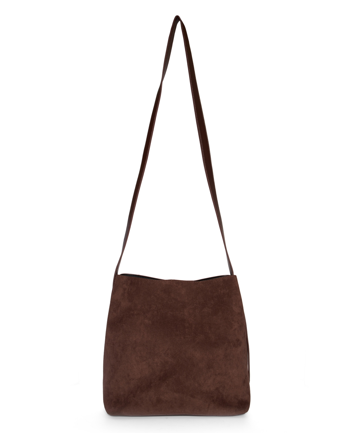 Like Dreams Midnight Quilted Suede Small Tote Bag In Brown