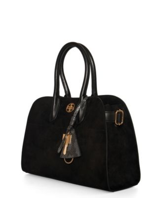 Aurora Top Handle Suede Tassel Medium Satchel Bag