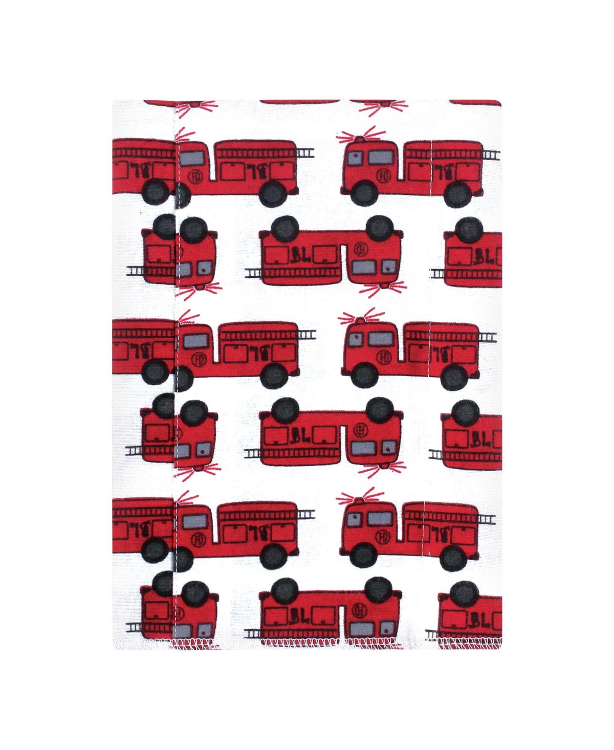 Hudson Baby Infant Boys Cotton Flannel Burp Cloths -Pack, Fire Truck