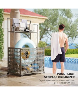 Rat Pool Float Storage Organizer, Pool Float Holder with Shelf