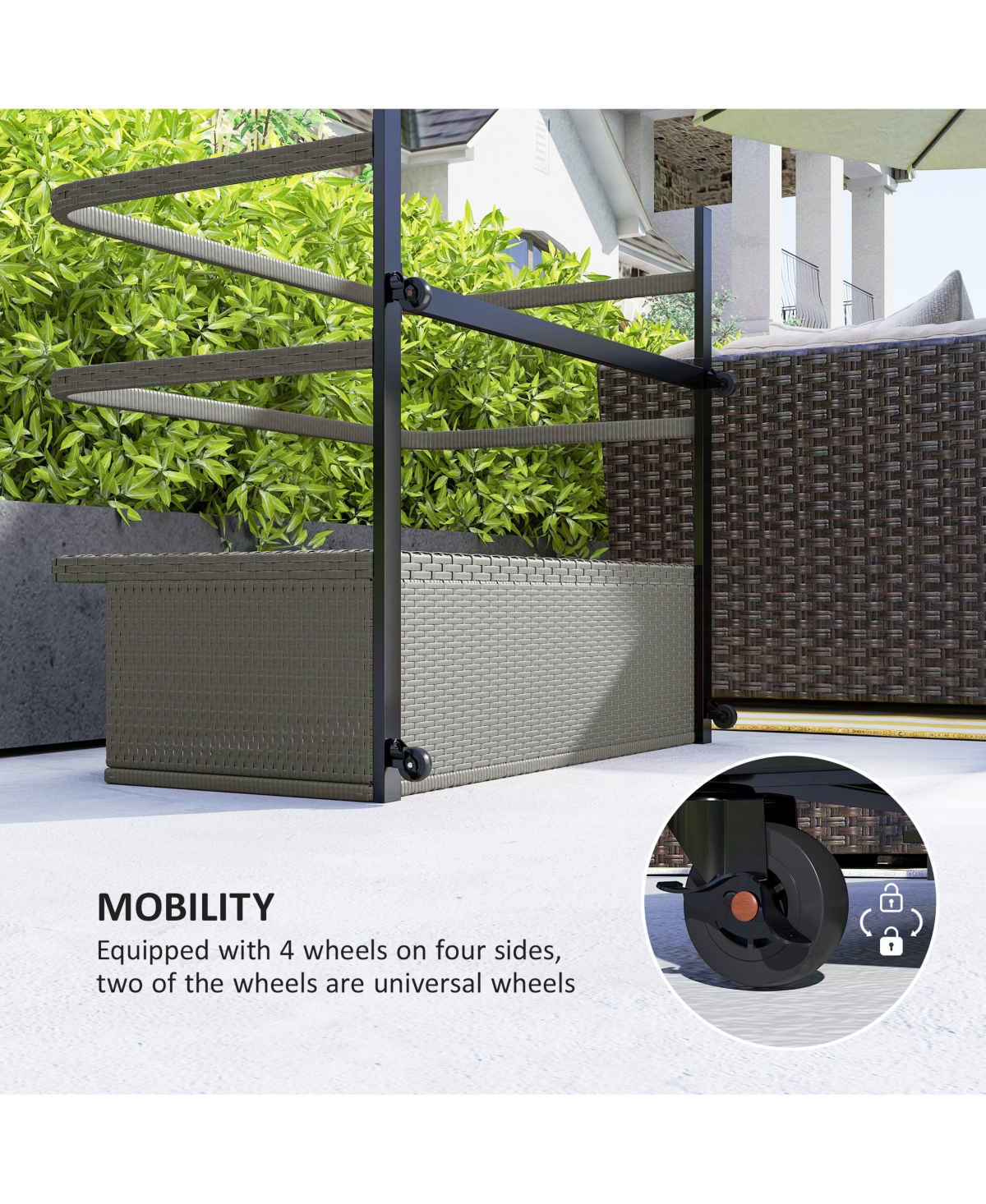 Outsunny Wicker Pool Float Storage Organizer, Pool Float Holder, Mixed