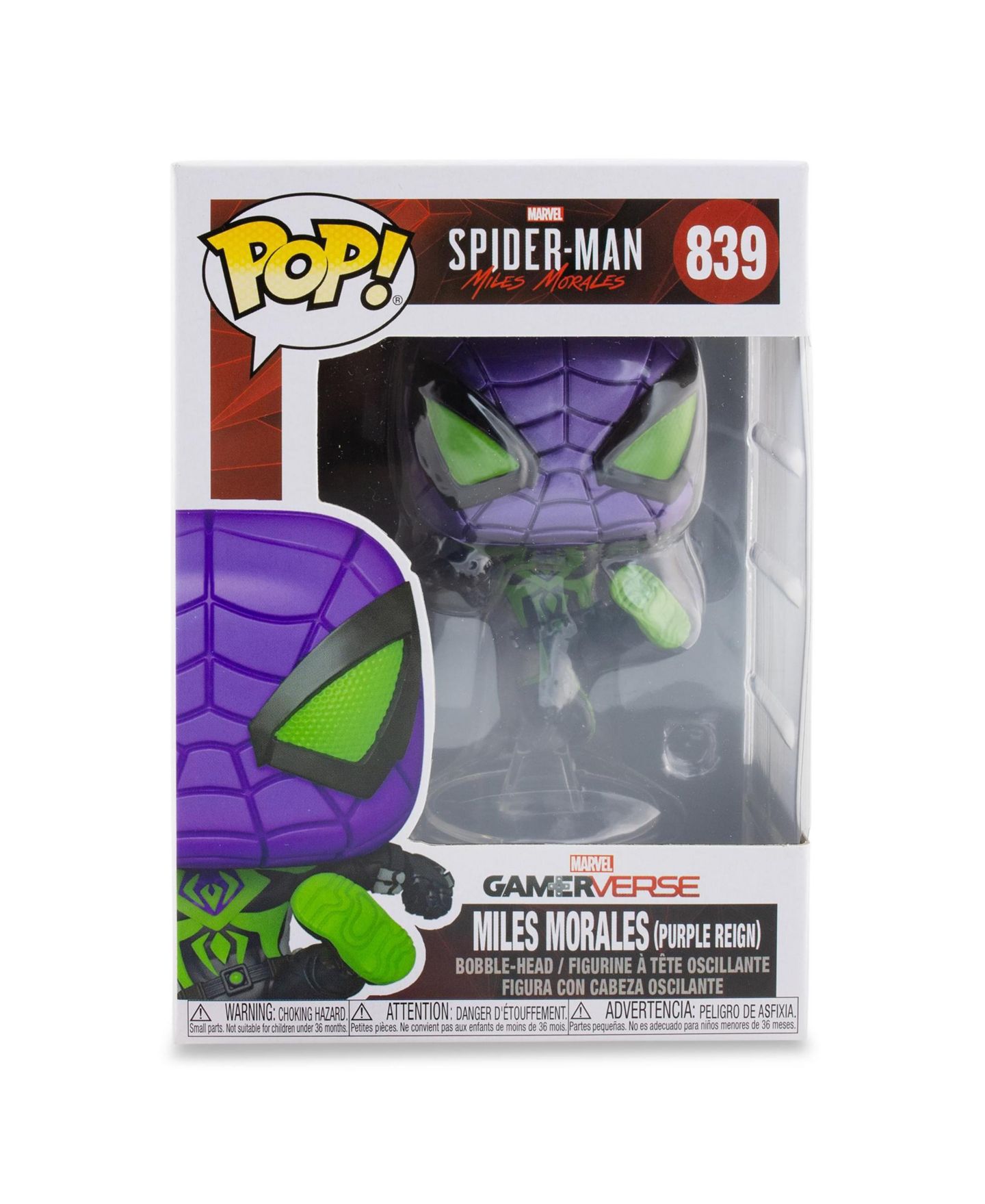 Детская фигурка Funko Pop! Miles Morales Purple Reign Suit 3.75" Stylized Vinyl Figure, Ages 3+ — фото 7