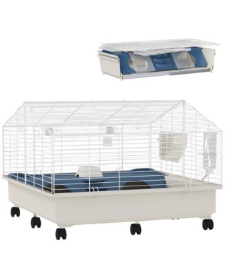 PawHut Rolling Small Animal Cage for Rabbits, Hedgehogs, Guinea Pigs ...