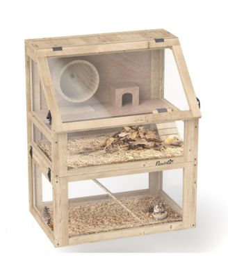 3 Tiers Wooden Hamster Cage w/ Detachable Bottom, 24" x 16" x 29.5"