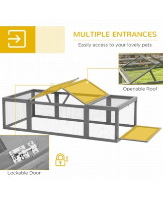 Large Wooden Rabbit Hutch Small Animal Habitat Enclosure