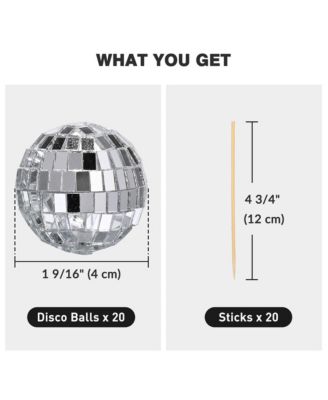 20PCS 1.6" Small Disco Ball Mirror Mini Hanging Decoration for Events Wedding 70s 80s Party Business Holiday Home Decor