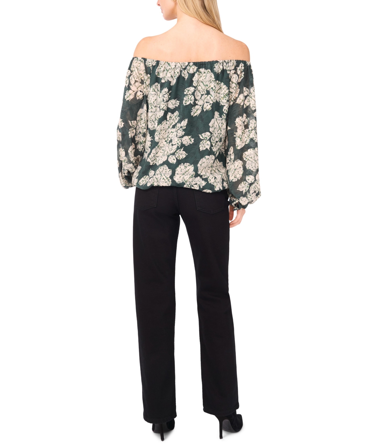 Vince Camuto Women's Floral Off-The-Shoulder Long-Sleeve Blouse