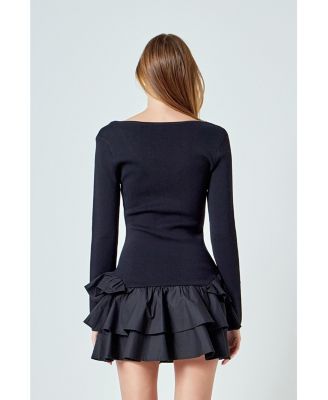 Women's Combo Mixed Tiered Mini Dress