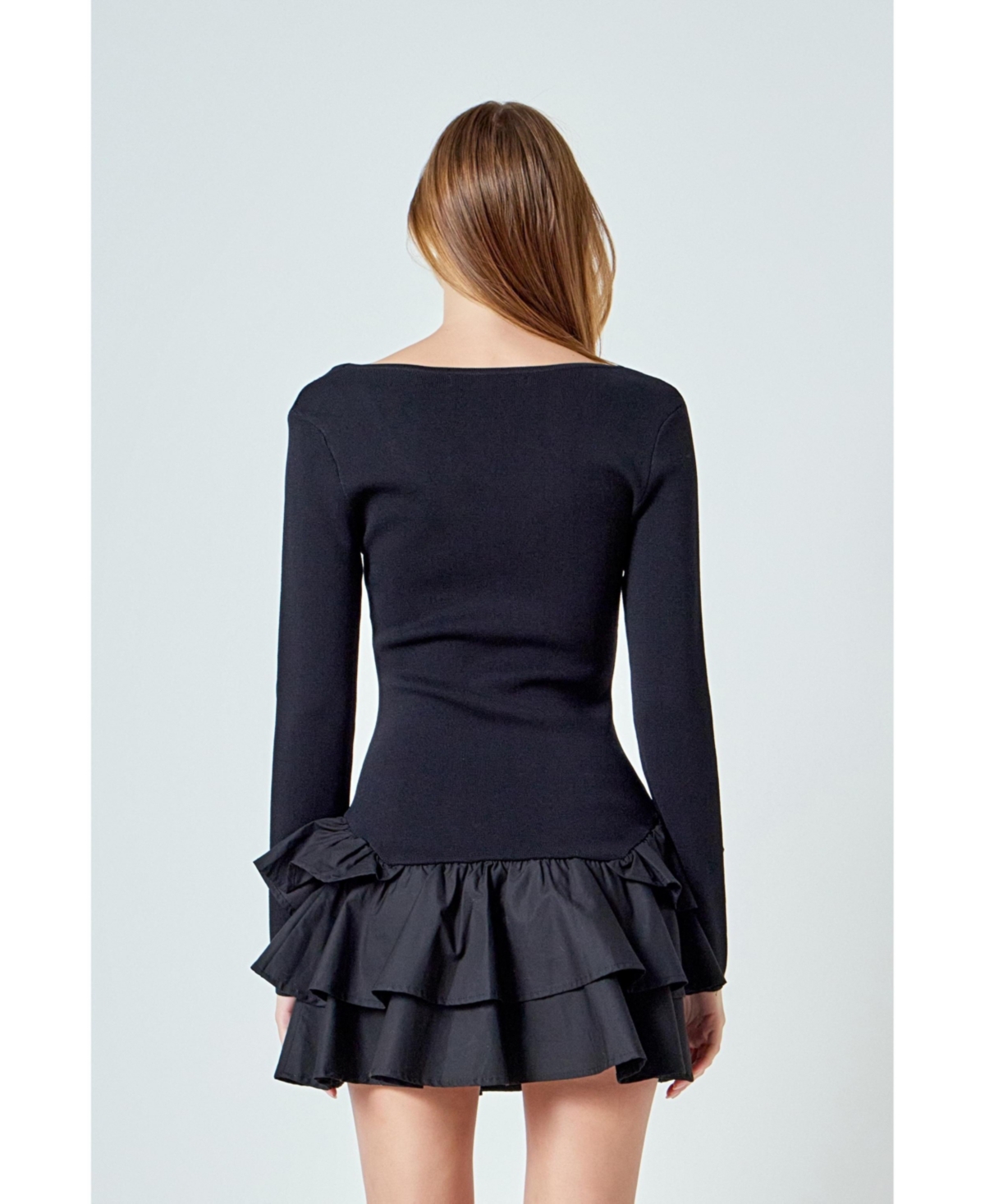 endless rose Women's Combo Mixed Tiered Mini Dress