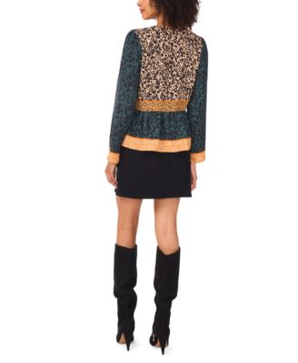 Women's Crewneck Button-Down Top