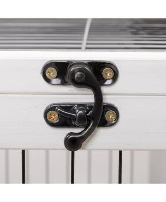 Rabbit Hutch Indoor Small Animal House w/ Pull Out Tray Casters Ramp