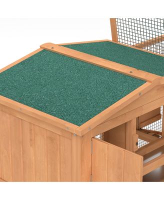 Wooden Small Animal House Rabbit Hutch Bunny Cage w/ Backyard Run Ramp