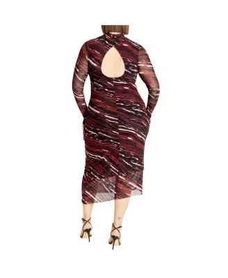 Plus Size Mesh Miranda Print Dress