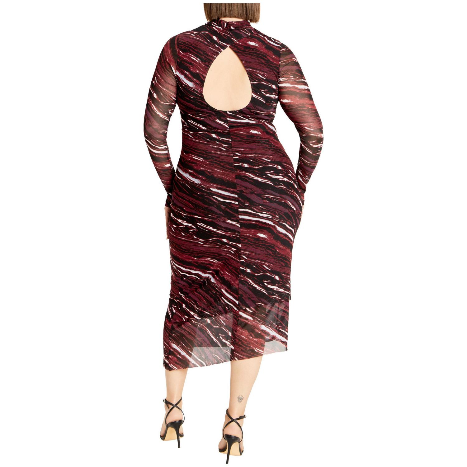 Plus Size Mesh Miranda Print Dress