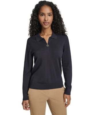 Tommy Hilfiger - Women's Long-Sleeve Quarter-Zip Polo Sweater